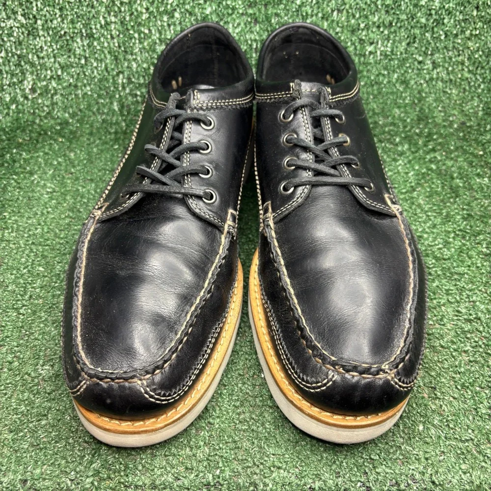 GH Bass Mocs Originals Clayton Lace Up Leather Boat Shoes Black Mens Size 13 D